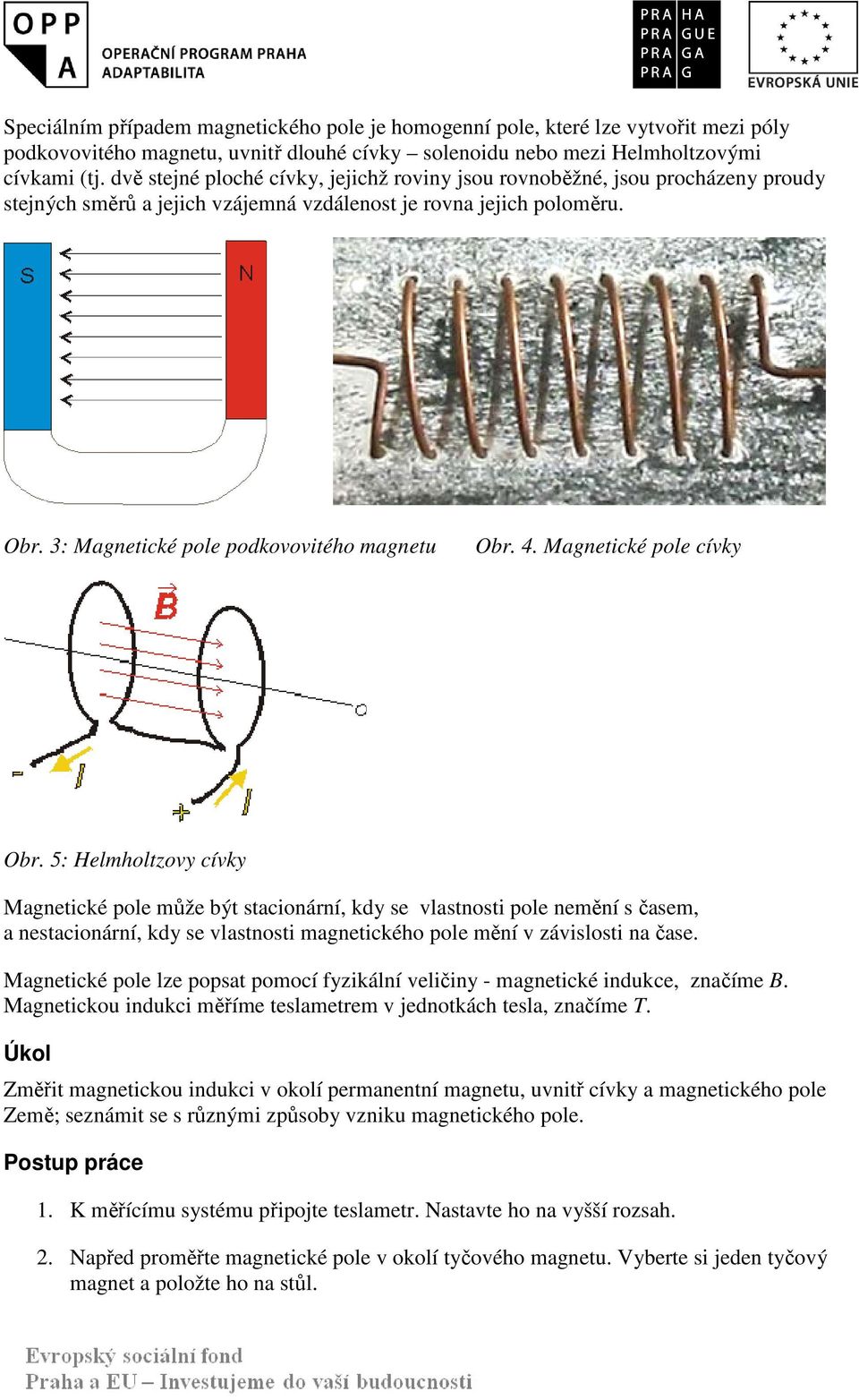 4. Magnetické pole cívky Obr.