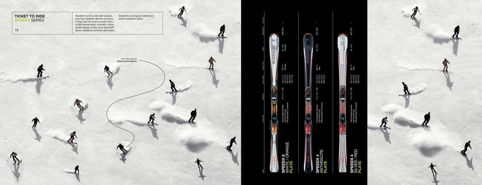 Skutečný carvingový nástroj pro dobré rekreační lyžaře. Technika lyžování: Stoprocentní zábava. TECHNOLOGIE GEOMETRIE DÉLKA RÁDIUS System PLATE MODEL VÁZÁNÍ OBJEDNACÍ KÓD PLUS TECH AD6.E33 EL 10.