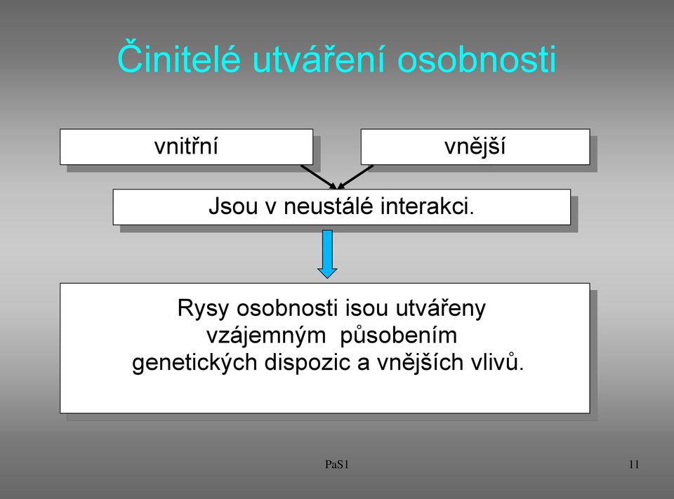 Rysy osobnosti isou utvářeny vzájemným