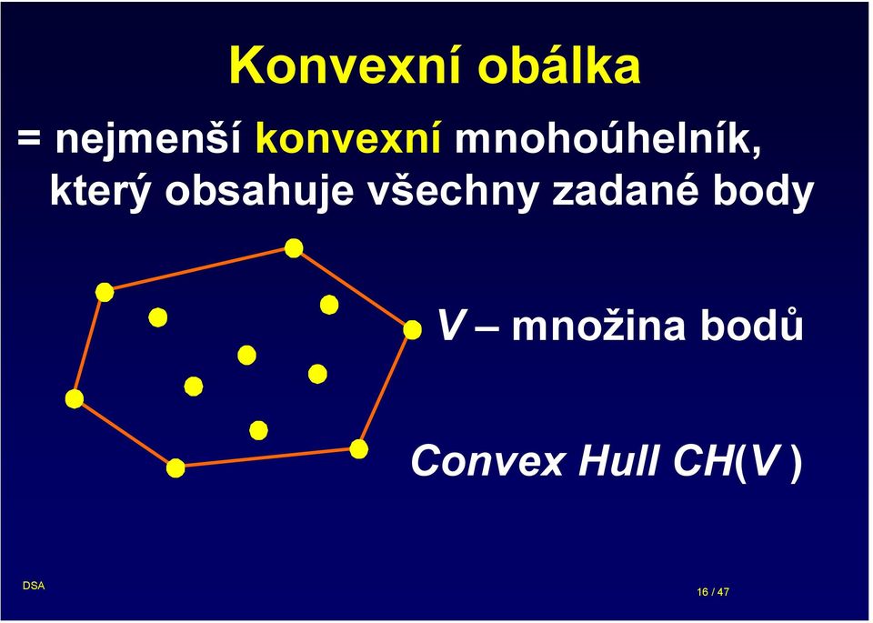 obsahuje všechny zadané body V