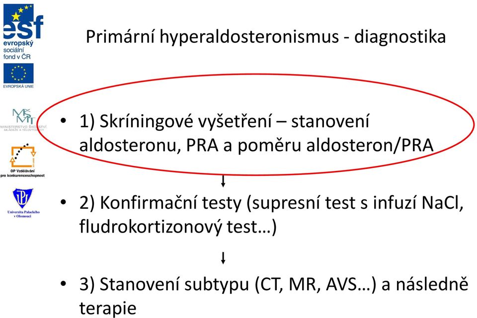 2) Konfirmační testy (supresní test s infuzí NaCl,