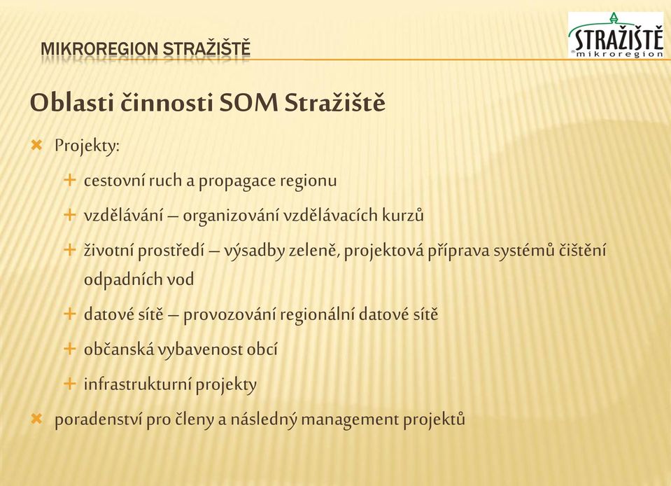 projektová příprava systémů čištění odpadních vod datové sítě provozování regionální datové