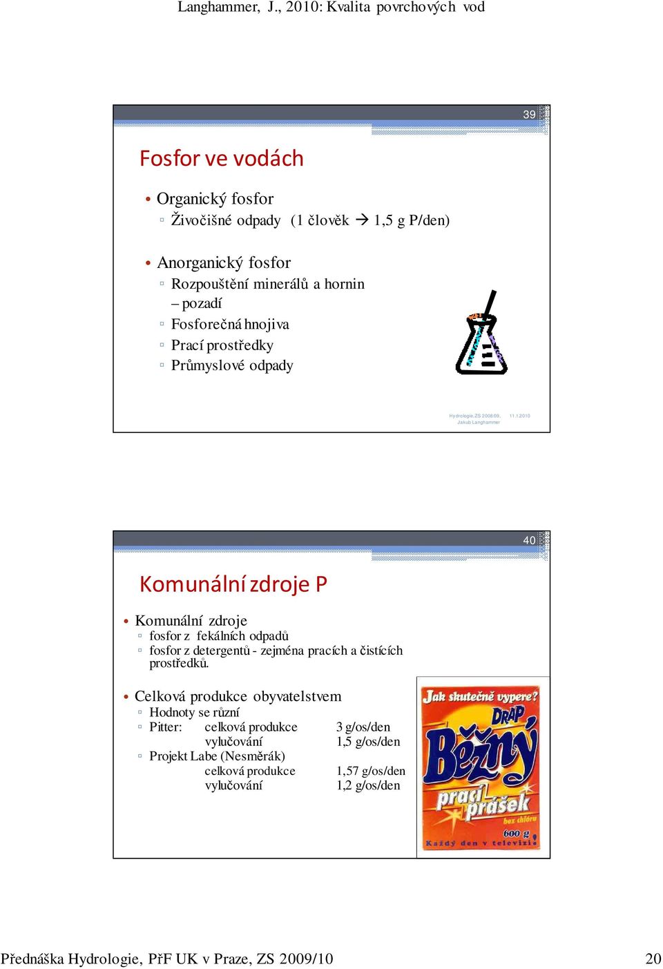 detergentů - zejména pracích a čistících prostředků.