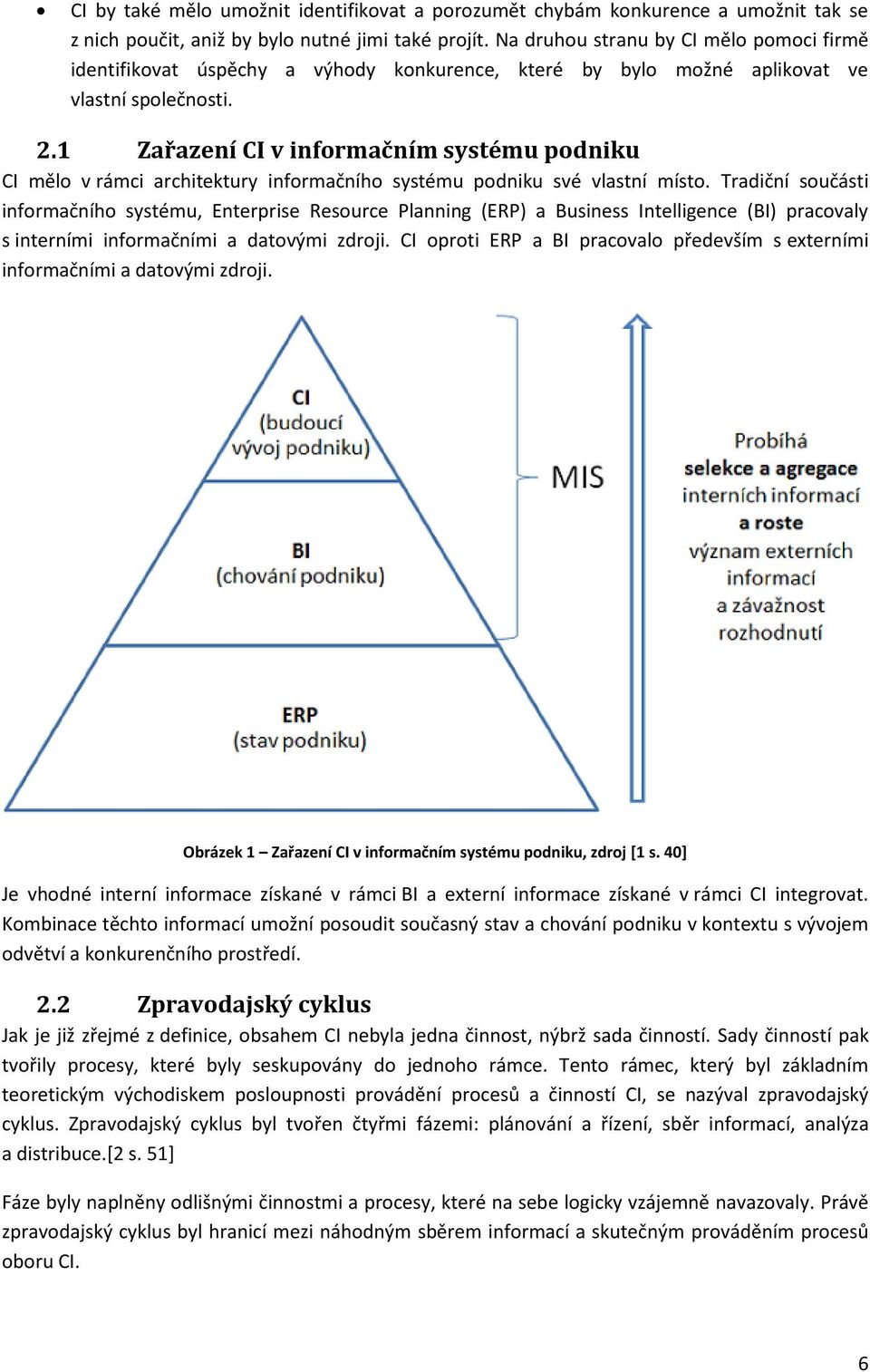 1 Zařazení CI v informačním systému podniku CI mělo v rámci architektury informačního systému podniku své vlastní místo.