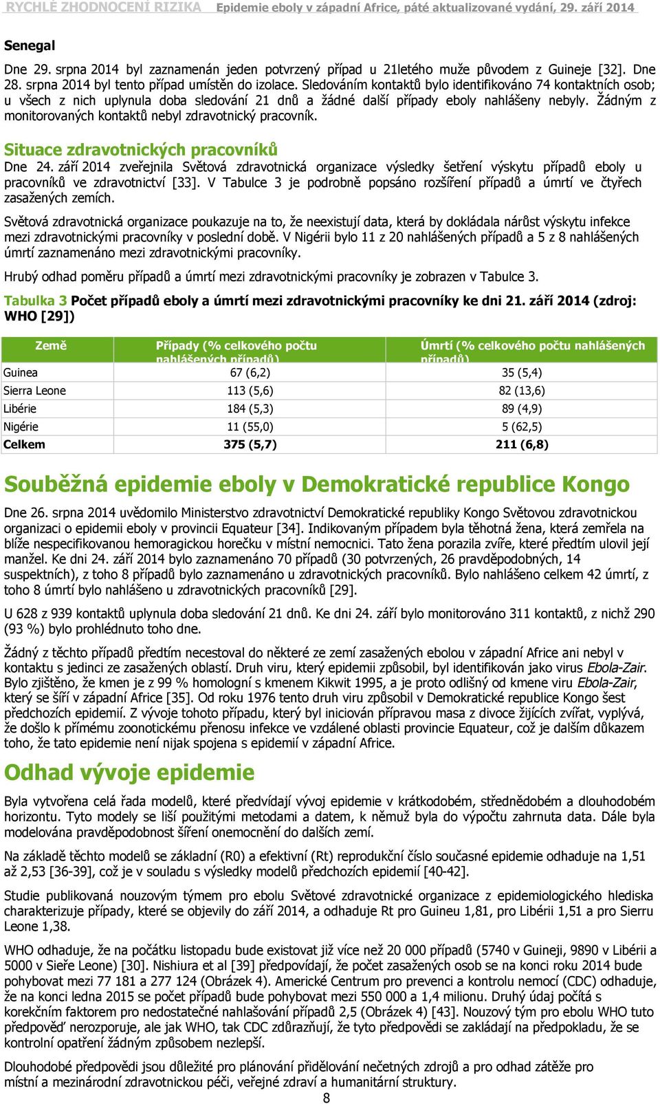 Žádným z monitorovaných kontaktů nebyl zdravotnický. Situace zdravotnických ů Dne 24.