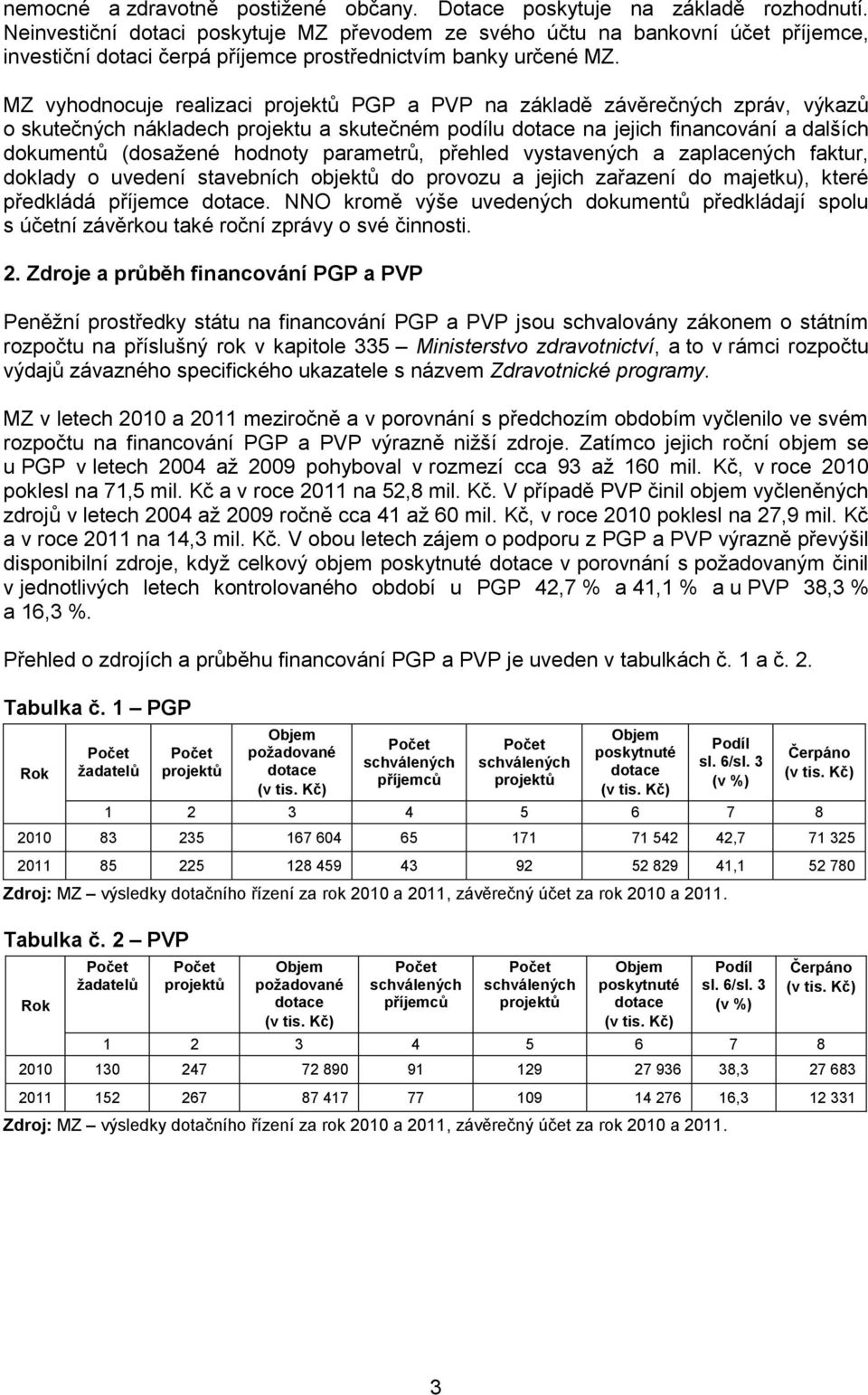 MZ vyhodnocuje realizaci PGP a PVP na základě závěrečných zpráv, výkazů o skutečných nákladech projektu a skutečném podílu na jejich financování a dalších dokumentů (dosažené hodnoty parametrů,