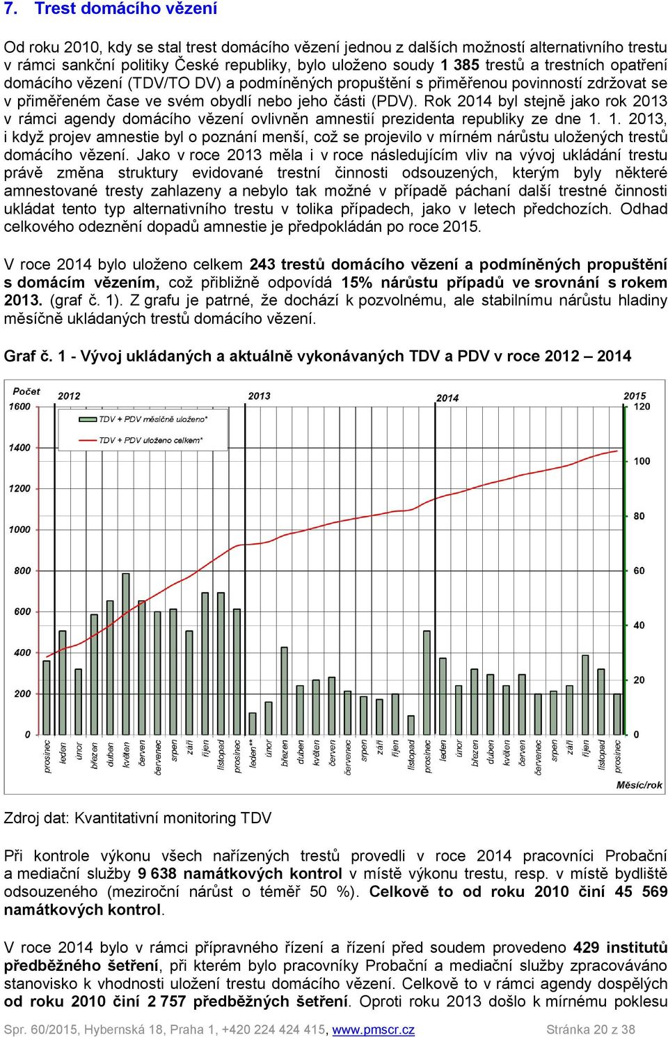 Rok 2014 byl stejně jako rok 2013 v rámci agendy domácího vězení ovlivněn amnestií prezidenta republiky ze dne 1.