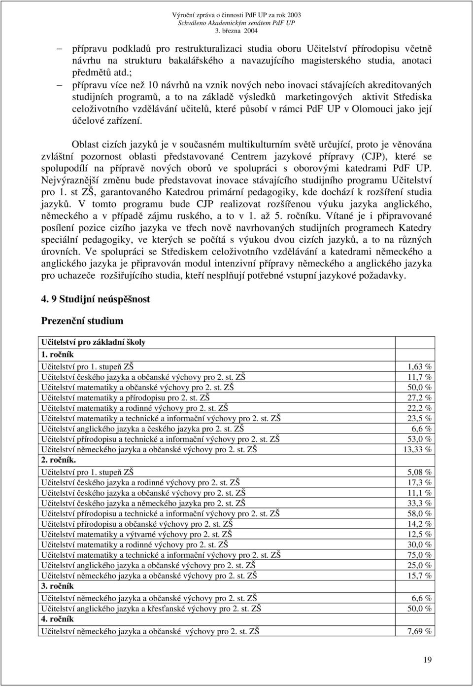 které působí v rámci PdF UP v Olomouci jako její účelové zařízení.