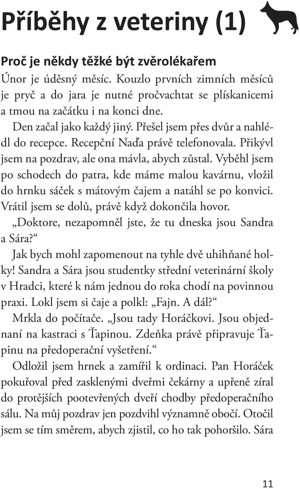 Vyběhl jsem po schodech do patra, kde máme malou kavárnu, vložil do hrnku sáček s mátovým čajem a natáhl se po konvici. Vrátil jsem se dolů, právě když dokončila hovor.