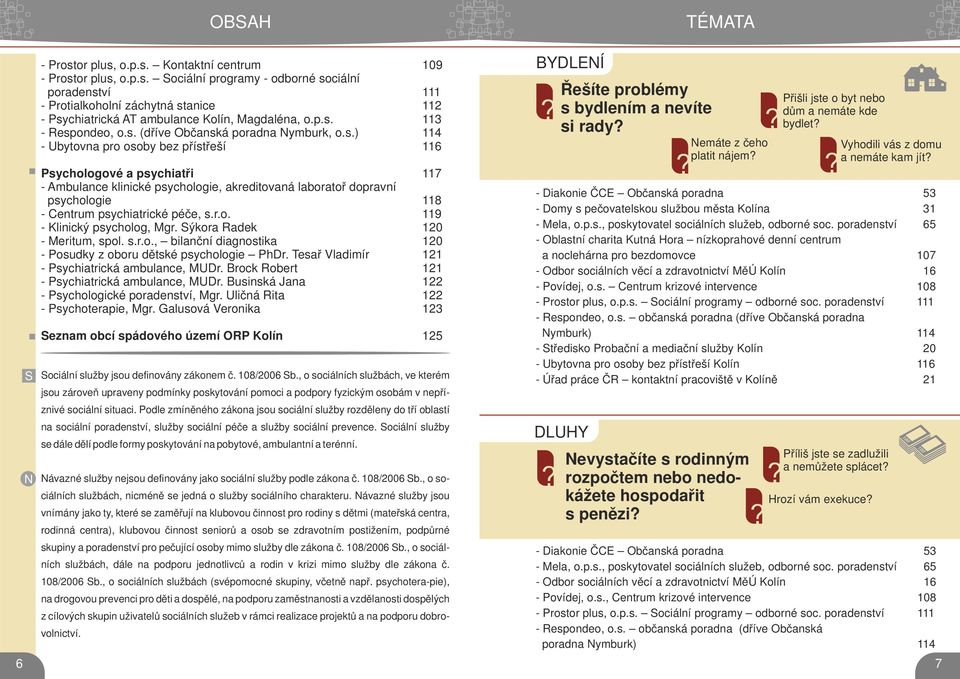 r.o. 119 - Klinický psycholog, Mgr. ýkora Radek 120 - Meritum, spol. s.r.o., bilanční diagnostika 120 - Posudky z oboru dětské psychologie PhDr. Tesař Vladimír 121 - Psychiatrická ambulance, MUDr.