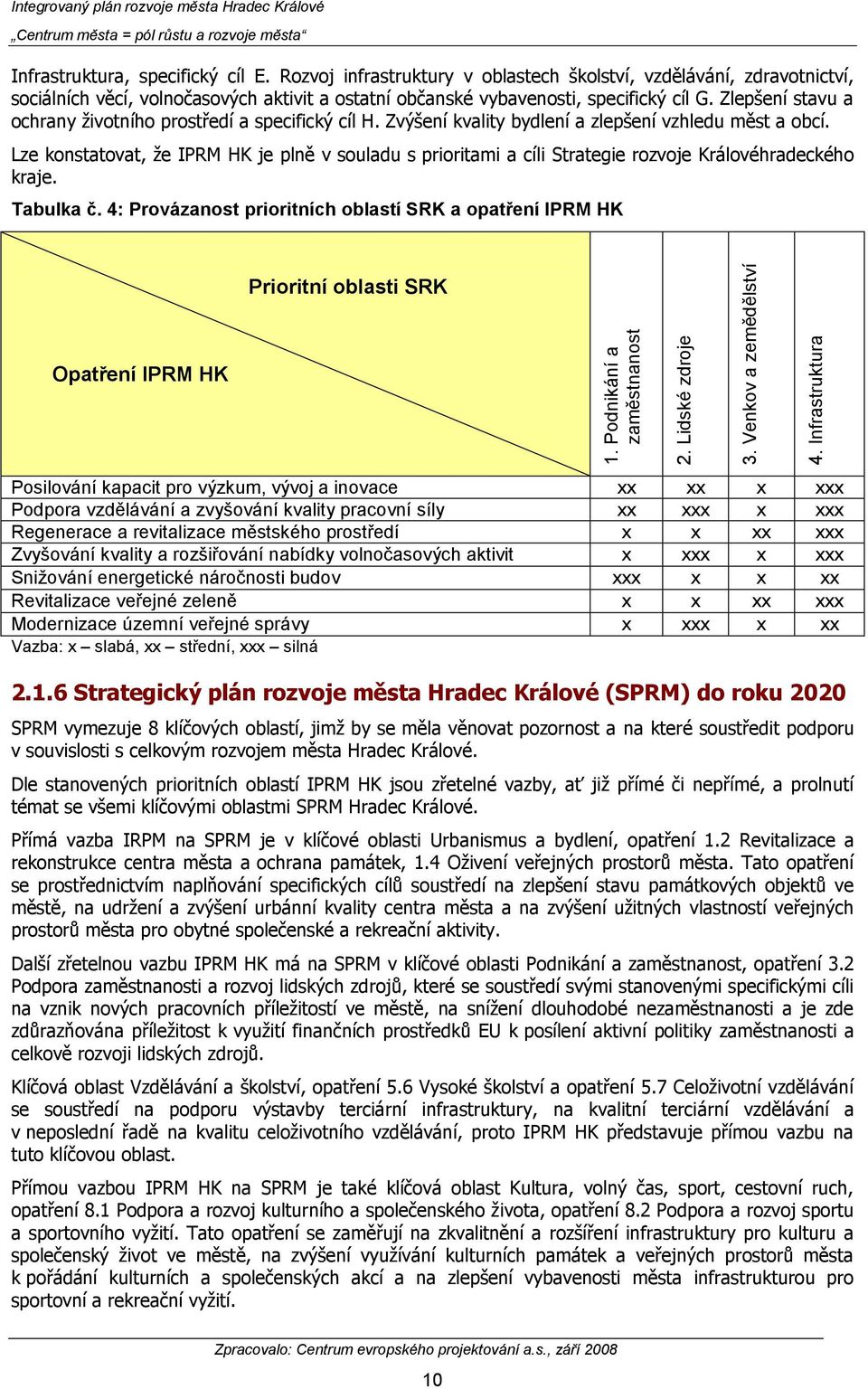 Zlepšení stavu a ochrany ţivotního prostředí a specifický cíl H. Zvýšení kvality bydlení a zlepšení vzhledu měst a obcí.