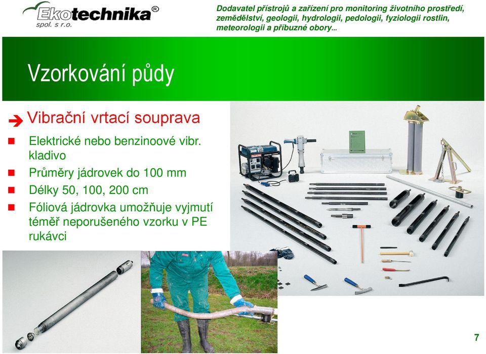 kladivo Průměry jádrovek do 100 mm Délky 50, 100,