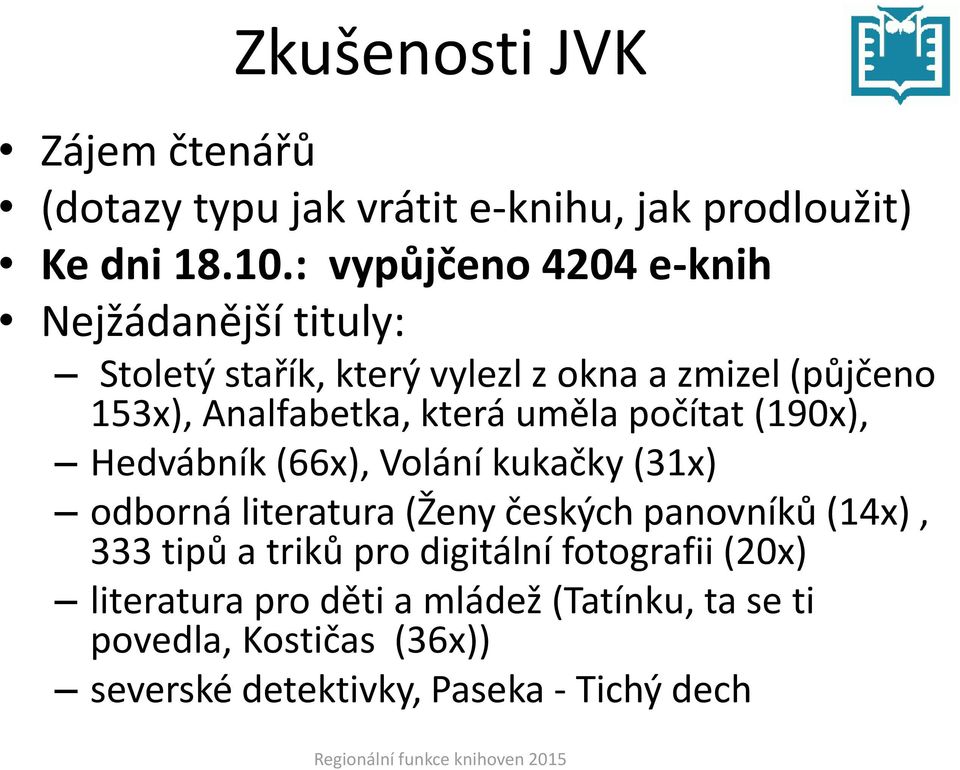 která uměla počítat (190x), Hedvábník (66x), Volání kukačky (31x) odborná literatura (Ženy českých panovníků (14x), 333