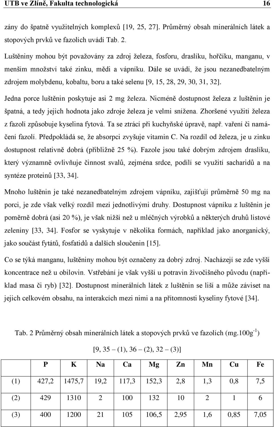 Dále se uvádí, že jsou nezanedbatelným zdrojem molybdenu, kobaltu, boru a také selenu [9, 15, 28, 29, 30, 31, 32]. Jedna porce luštěnin poskytuje asi 2 mg železa.