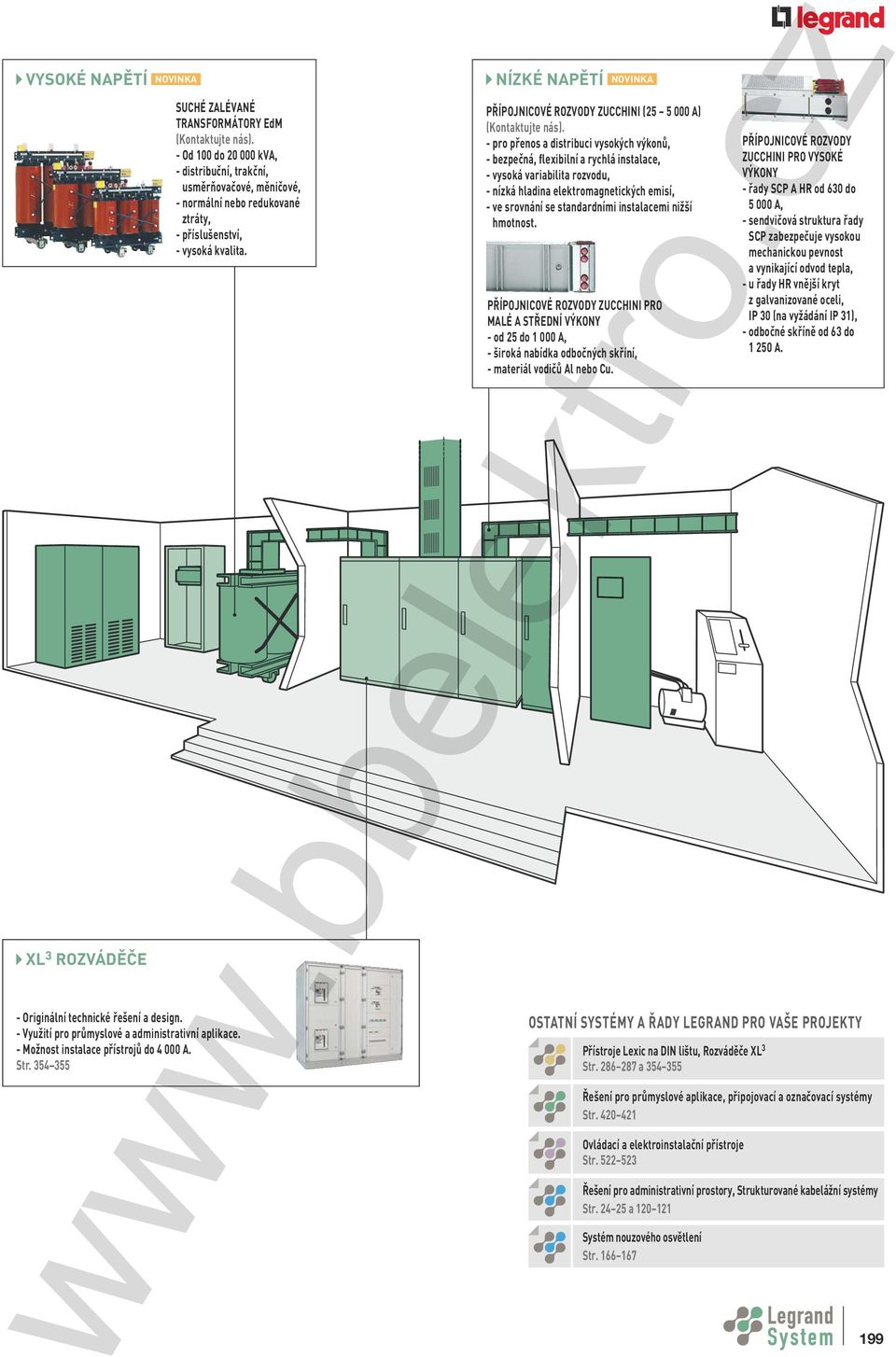 - Využití pro prùmyslové a administrativní aplikace. - Možnost instalace pøístrojù do 000 A. Str. NÍZKÉ NAPÌTÍ NOVINKA PØÍPOJNICOVÉ ROZVODY ZUCCHINI ( 000 A) (Kontaktujte nás).