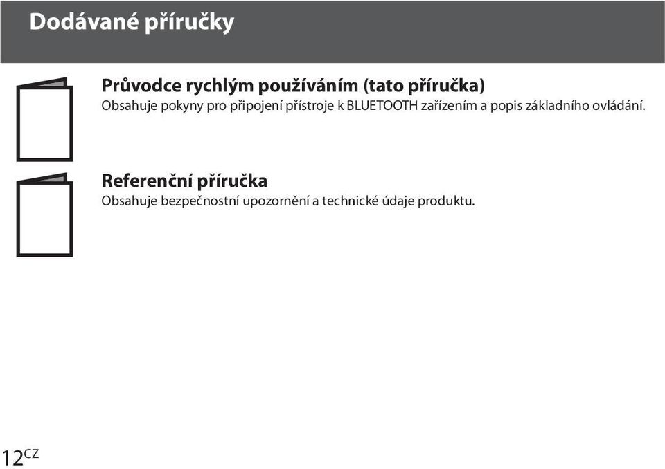 BLUETOOTH zařízením a popis základního ovládání.