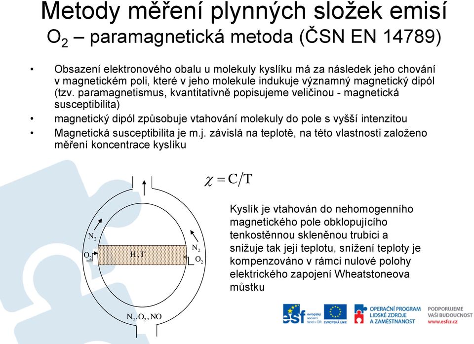 paramagnetismus, kvantitativně popisuje