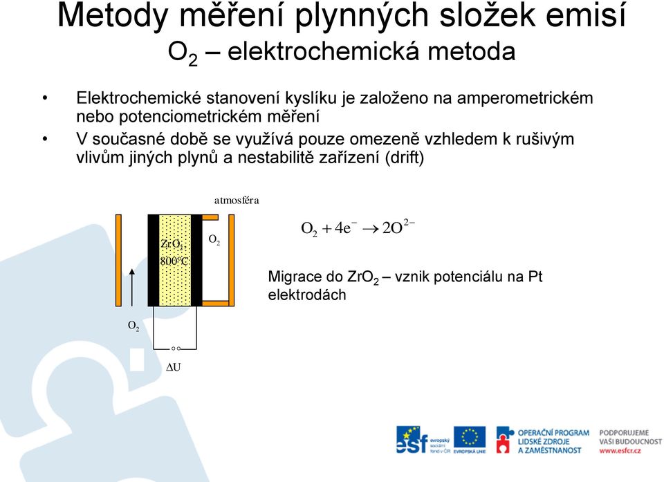 využívá pouze omezeně vzhledem k rušivým vlivům jiných plynů a nestabilitě zařízení (drift)