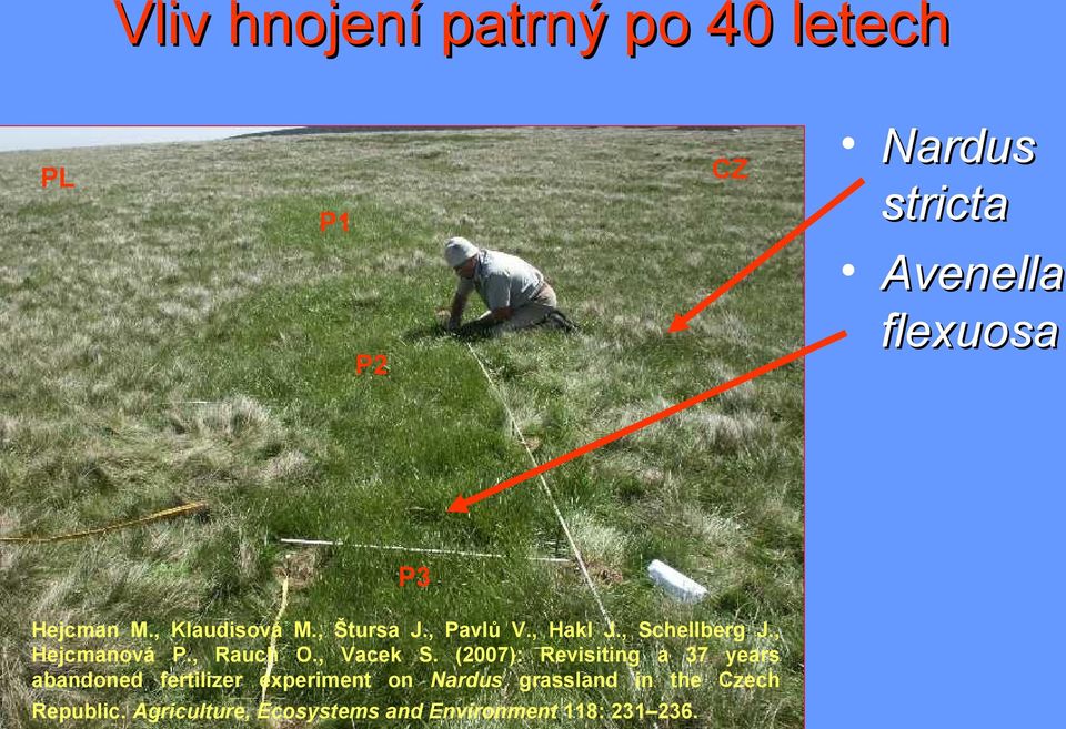 (2007): Revisiting a 37 years abandoned fertilizer experiment on Nardus grassland in