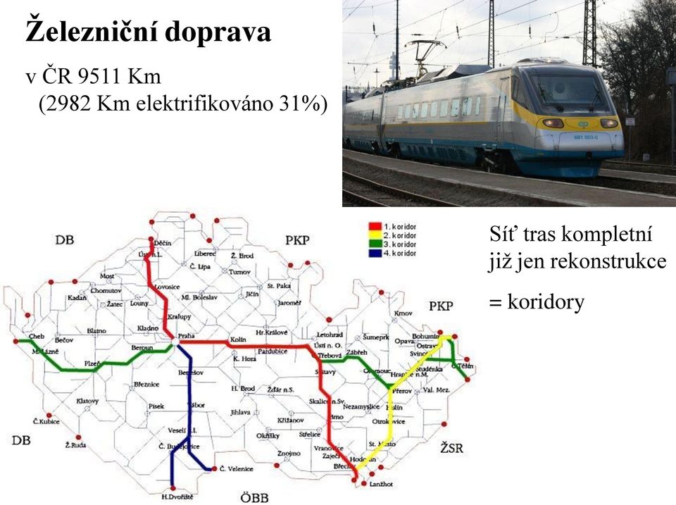 elektrifikováno 31%) Síť