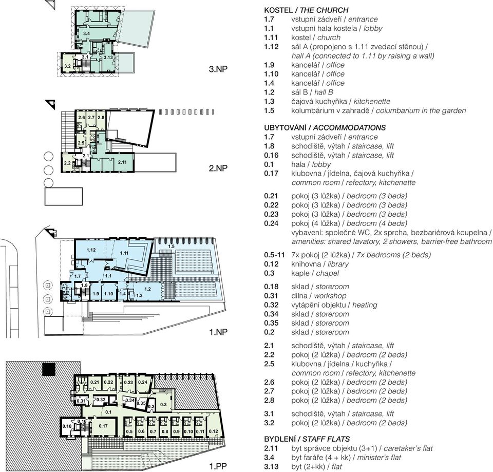 11 by raising a wall) 1.9 kancelář / office 1.10 kancelář / office 1.4 kancelář / office 1.2 sál B / hall B 1.3 čajová kuchyňka / kitchenette 1.