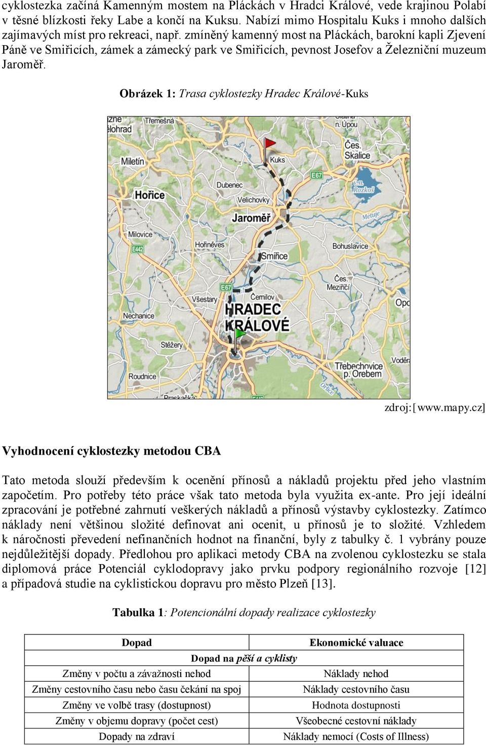 zmíněný kamenný most na Pláckách, barokní kapli Zjevení Páně ve Smiřicích, zámek a zámecký park ve Smiřicích, pevnost Josefov a Železniční muzeum Jaroměř.