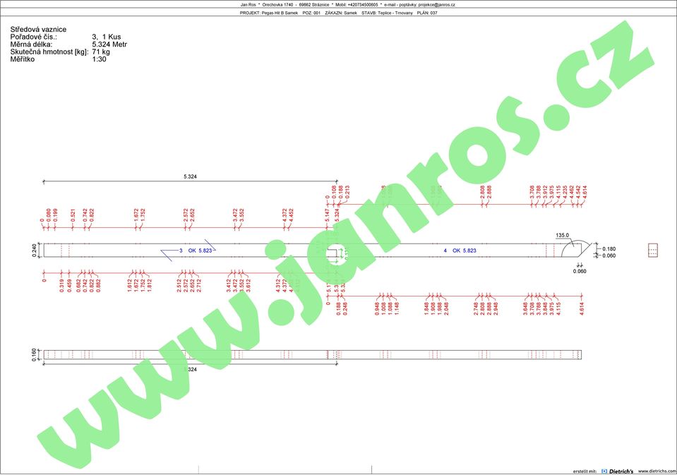 614 3.78 3.788 3.912 3.975 4.115 4.235 4.462 4.542 4.614 Středová vaznice Pořadové čís.: 3, 1 Kus Měrná délka: 5.