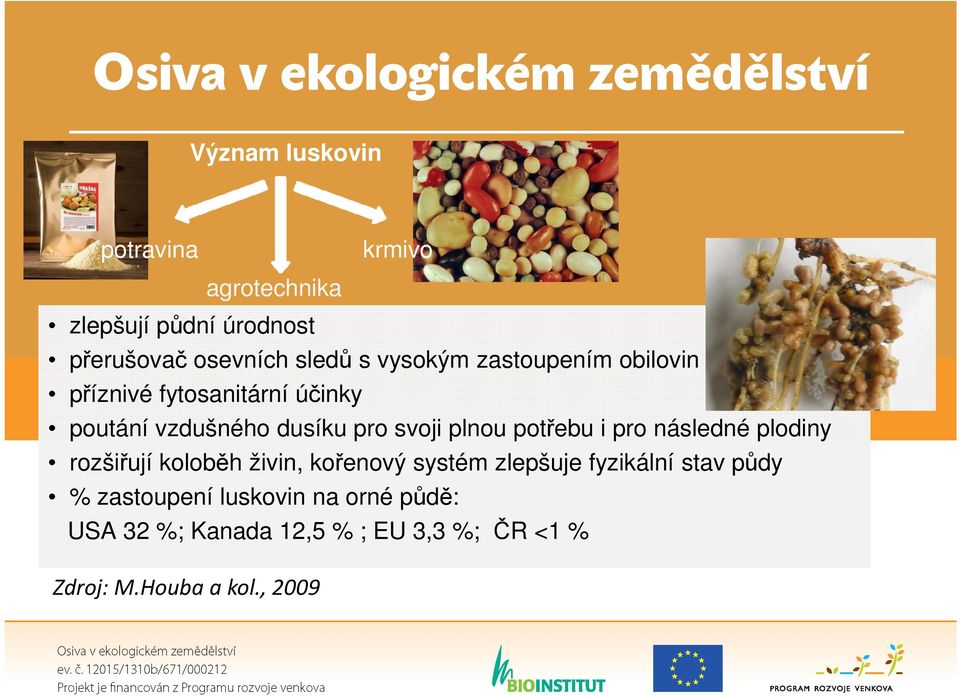 potřebu i pro následné plodiny rozšiřují koloběh živin, kořenový systém zlepšuje fyzikální stav půdy