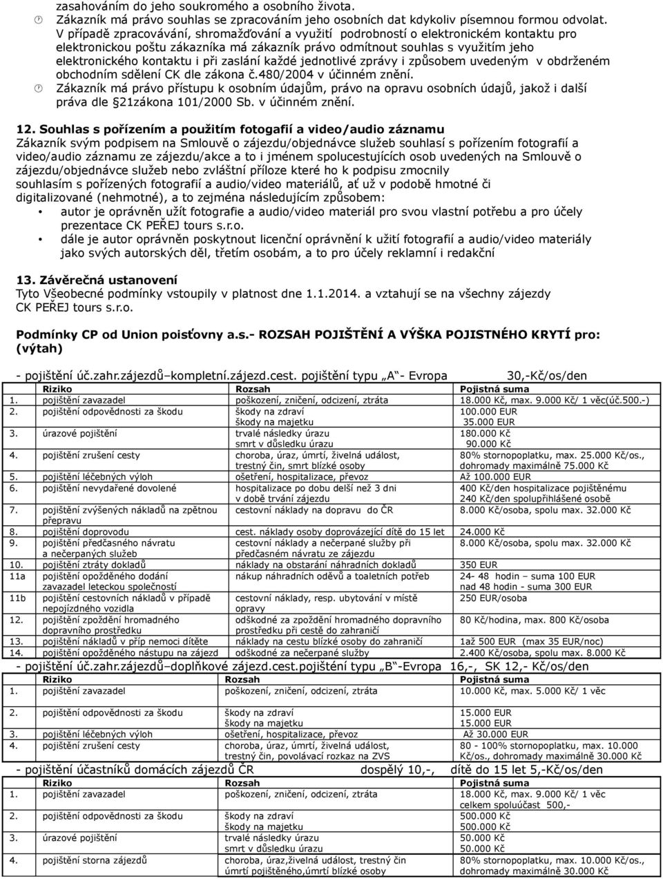 při zaslání každé jednotlivé zprávy i způsobem uvedeným v obdrženém obchodním sdělení CK dle zákona č.480/2004 v účinném znění.