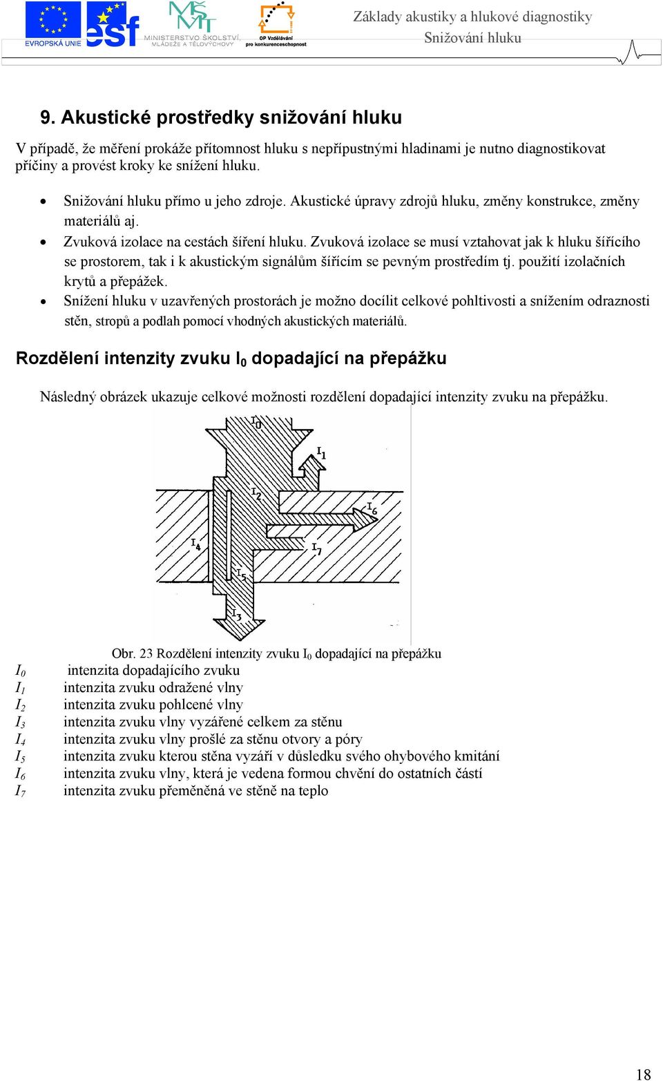 Zvuková izolace se musí vztahovat jak k hluku šířícího se prostorem, tak i k akustickým signálům šířícím se pevným prostředím tj. použití izolačních krytů a přepážek.