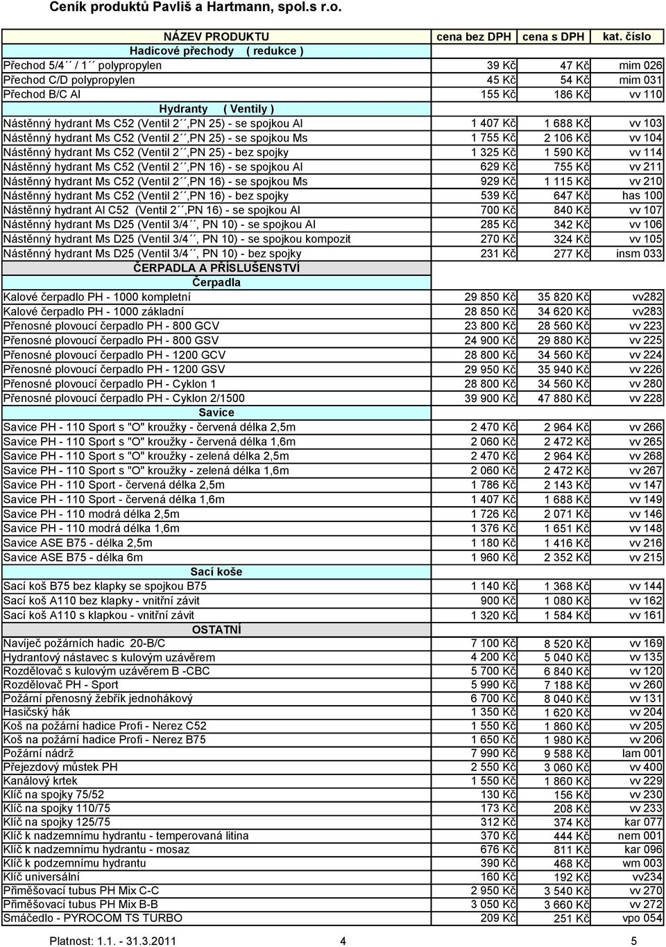 spojky 1 325 Kč 1 590 Kč vv 114 Nástěnný hydrant Ms C52 (Ventil 2,PN 16) - se spojkou Al 629 Kč 755 Kč vv 211 Nástěnný hydrant Ms C52 (Ventil 2,PN 16) - se spojkou Ms Nástěnný hydrant Ms C52 (Ventil