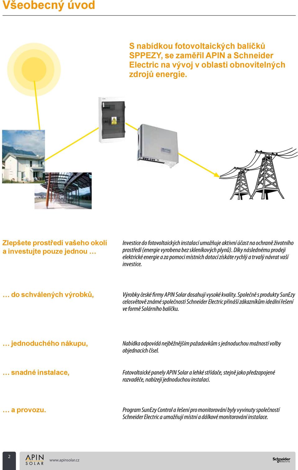 Díky následnému prodeji elektrické energie a za pomoci místních dotací získáte rychlý a trvalý návrat vaší investice. do schválených výrobků, Výrobky české firmy APIN Solar dosahují vysoké kvality.