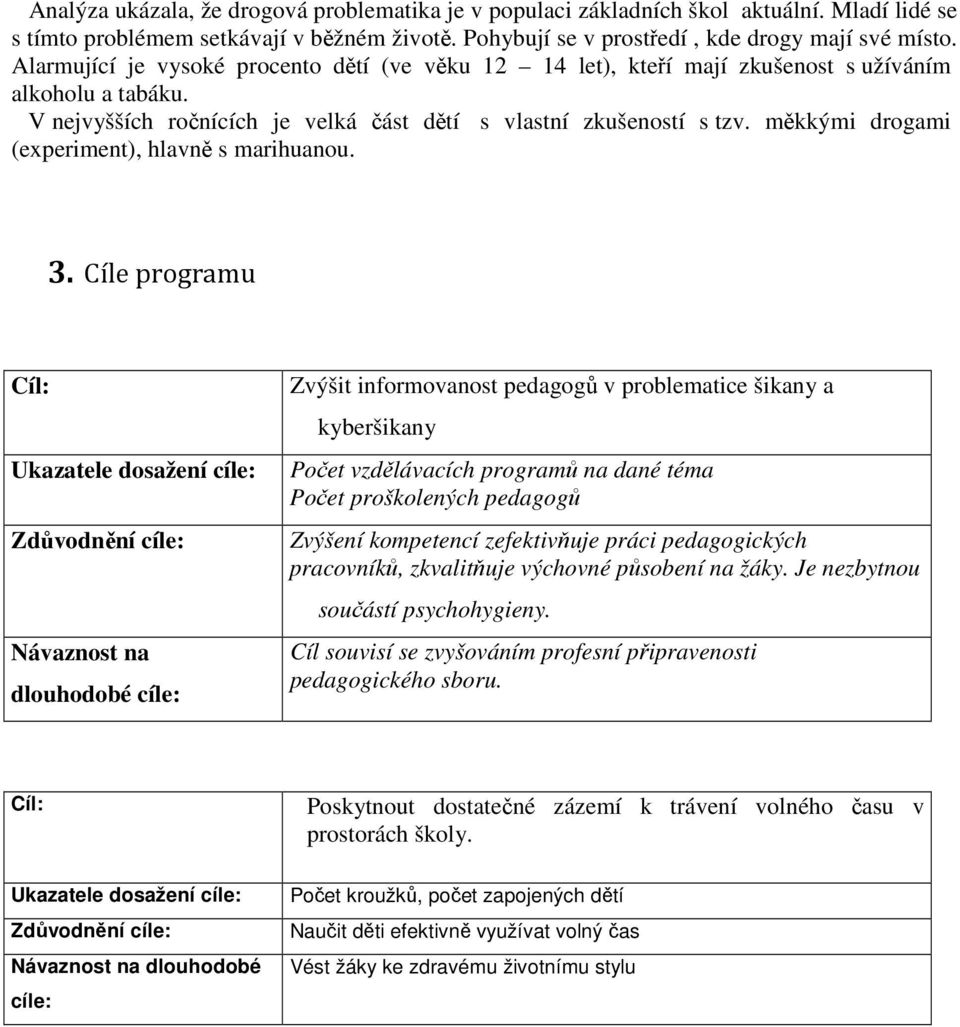 měkkými drogami (experiment), hlavně s marihuanou. 3.