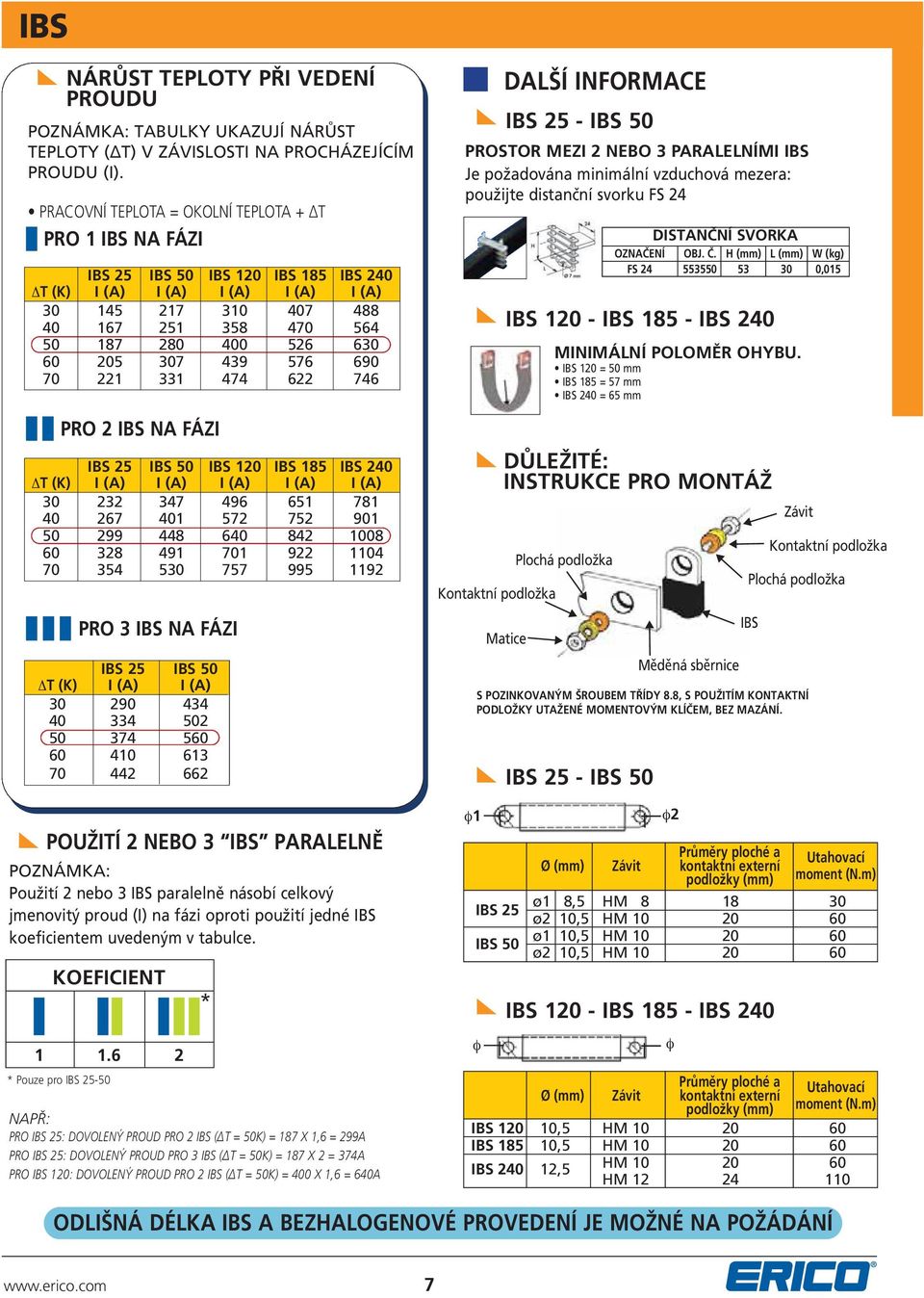 630 60 205 307 439 576 690 70 221 331 474 622 746 PRO 2 IBS NA FÁZI IBS 25 IBS 50 IBS 120 IBS 185 IBS 240 ΔT (K) I (A) I (A) I (A) I (A) I (A) 30 232 347 496 651 781 40 267 401 572 752 901 50 299 448