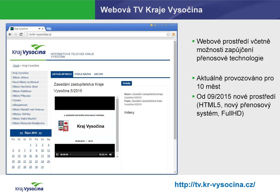 provozováno pro 10 měst Od 09/2015 nové prostředí