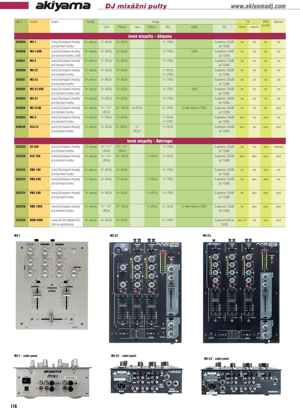 Dj mixpult vhodný 328060 MC-E2 levný Dj mixpult vhodný 328061 MC-E3 levný Dj mixpult vhodný 328062 MC-E3 USB levný Dj mixpult vhodný, usb 328063 MC-E4 levný Dj mixpult vhodný 328056 MC-CLUB levný Dj