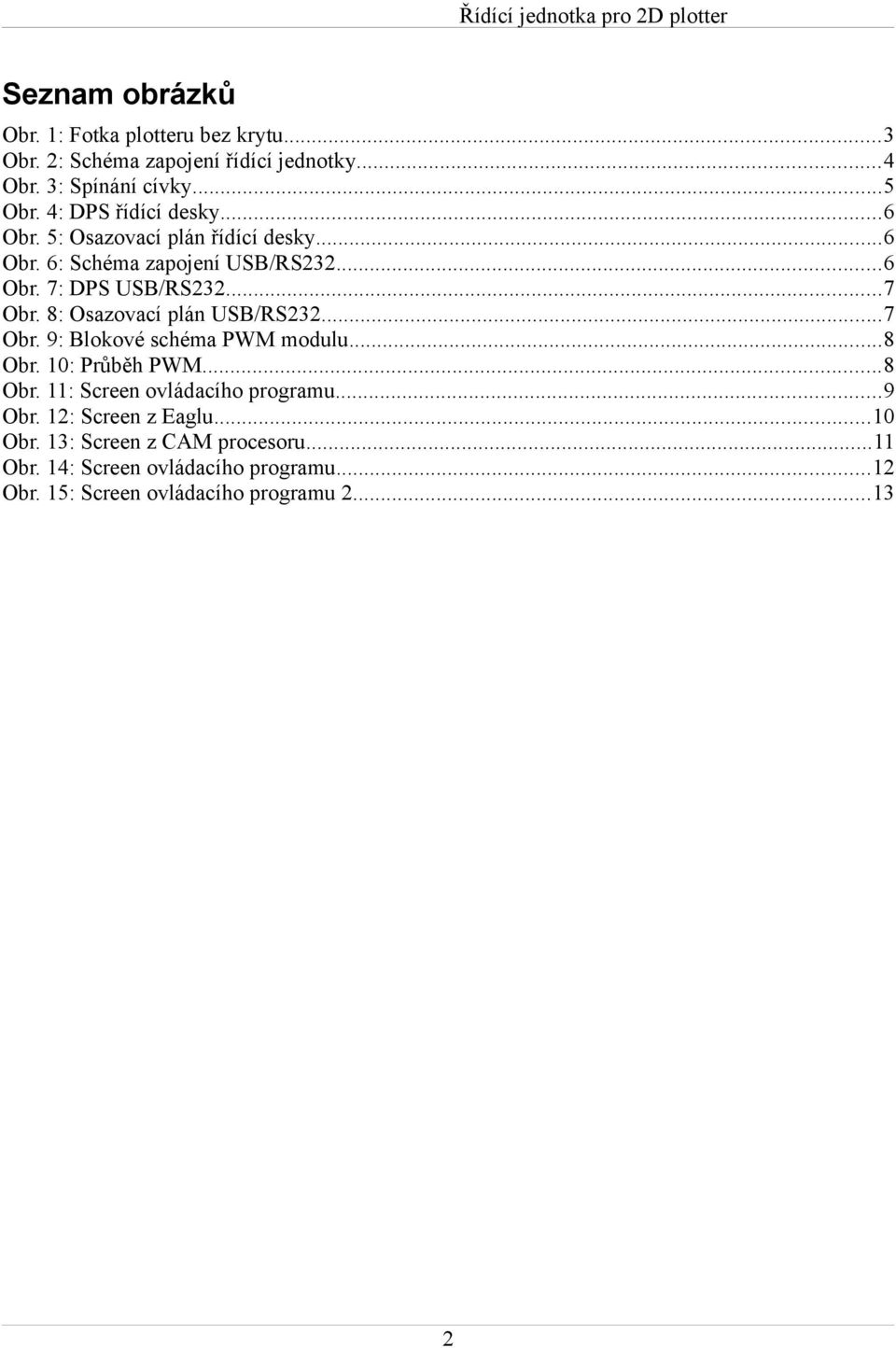 8: Osazovací plán USB/RS232...7 Obr. 9: Blokové schéma PWM modulu...8 Obr. 10: Průběh PWM...8 Obr. 11: Screen ovládacího programu...9 Obr.