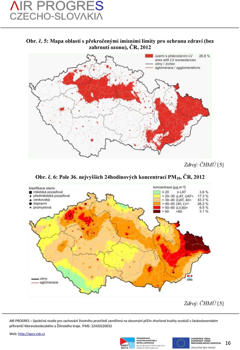 ochranu zdraví (bez zahrnutí ozonu), ČR, 2012 Zdroj: