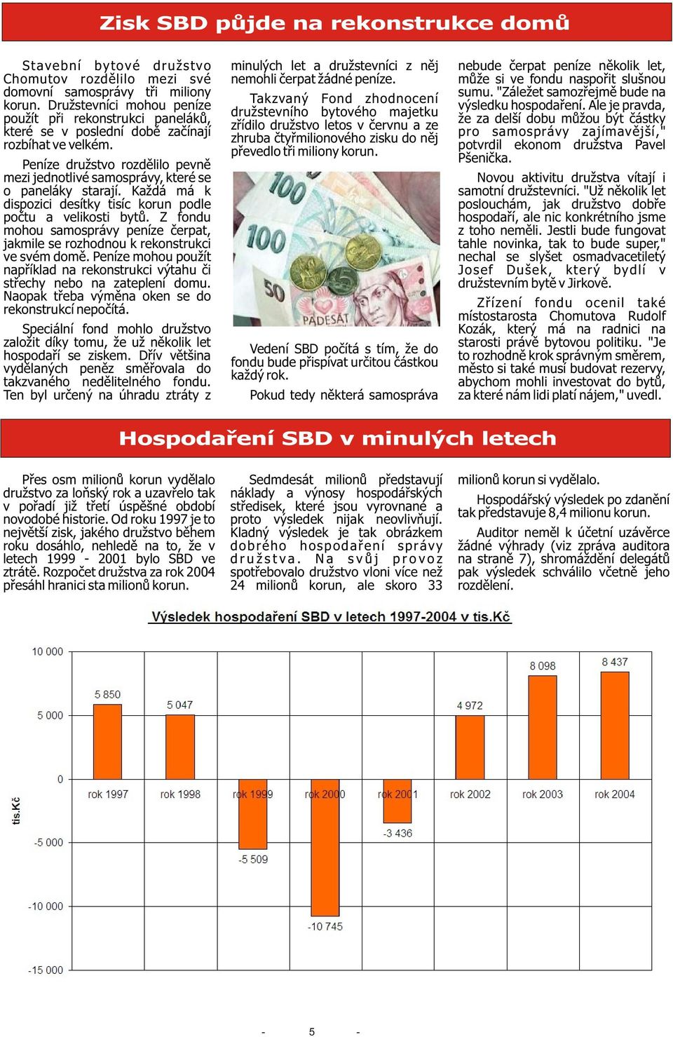 Družstevníci mohou peníze družstevního bytového majetku výsledku hospodaøení.