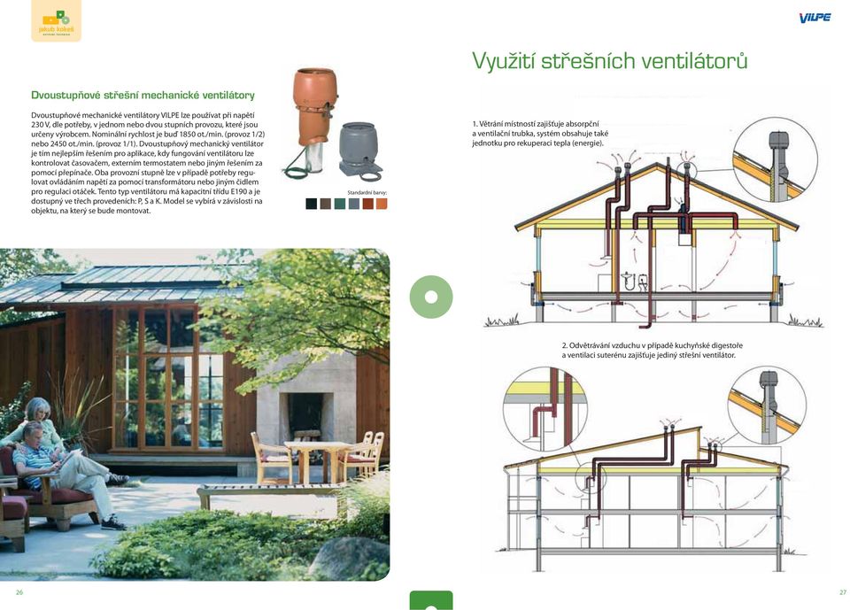 Dvoustupňový mechanický ventilátor je tím nejlepším řešením pro aplikace, kdy fungování ventilátoru lze kontrolovat časovačem, externím termostatem nebo jiným řešením za pomocí přepínače.