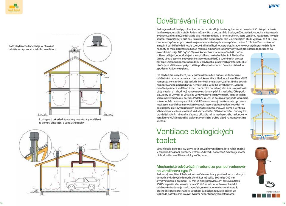 Radon může vnikat z podzemí do budov, může znečistit vzduch v místnostech a vdechováním se může dostat do plic.