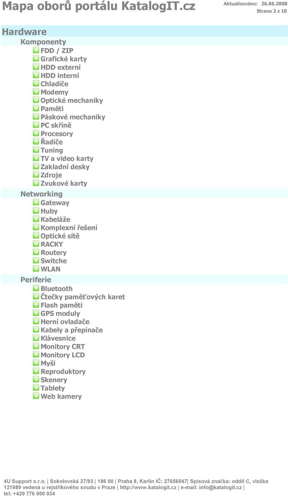 Networking Gateway Huby Kabeláže Optické sítě RACKY Routery Switche WLAN Periferie Bluetooth Čtečky paměťových karet