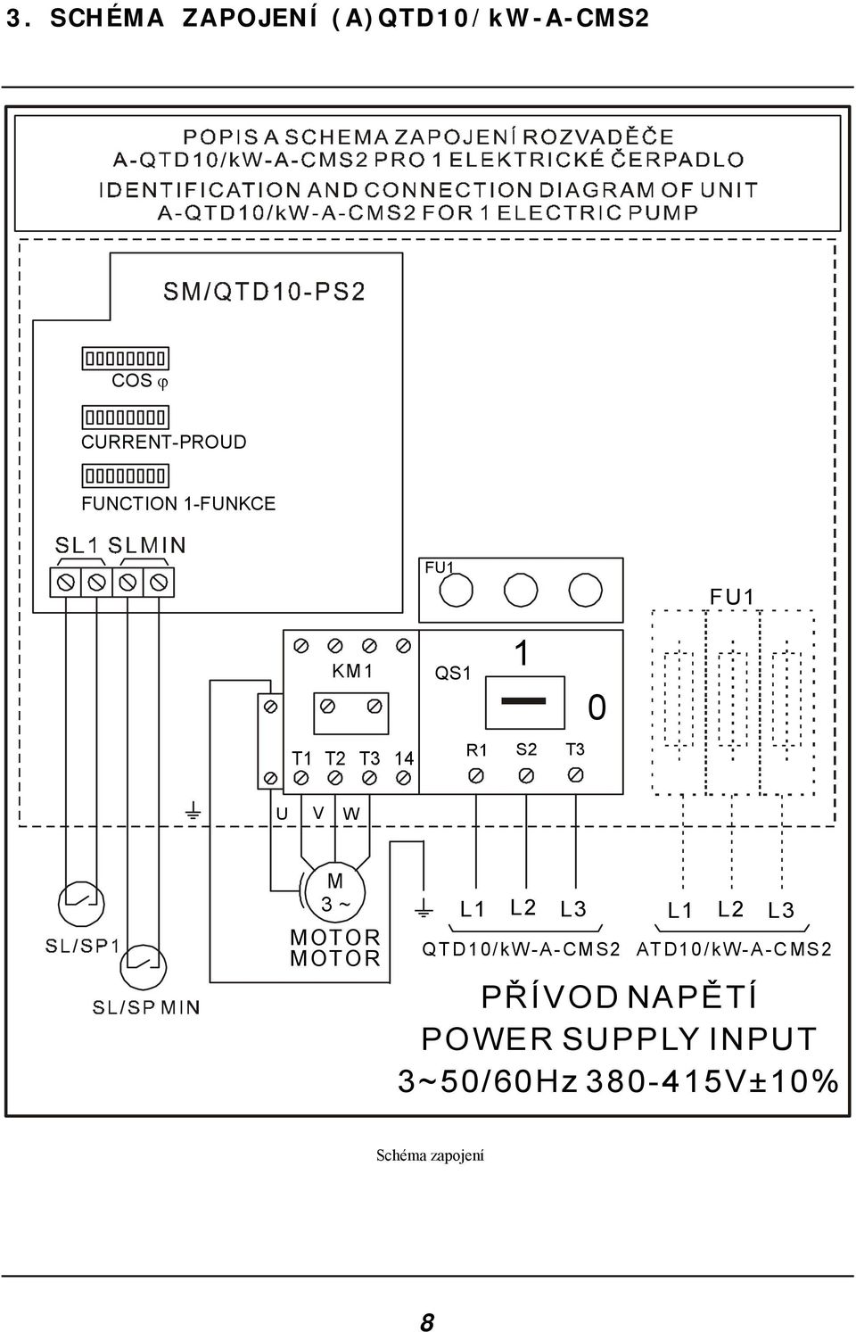 M 3 ~ MOTOR MOTOR L1 L2 L3 QTD10/kW-A-CMS2 L1 L2 L3