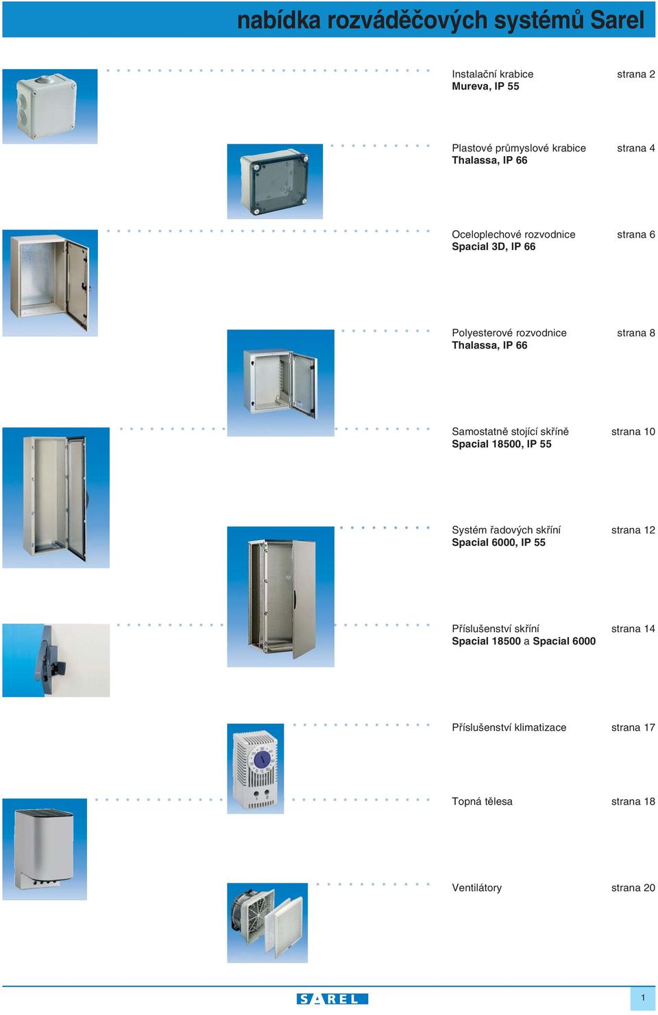 Samostatnû stojící skfiínû strana 10 Spacial 18500, IP 55 Systém fiadov ch skfiíní strana 12 Spacial 6000, IP 55 Pfiíslu