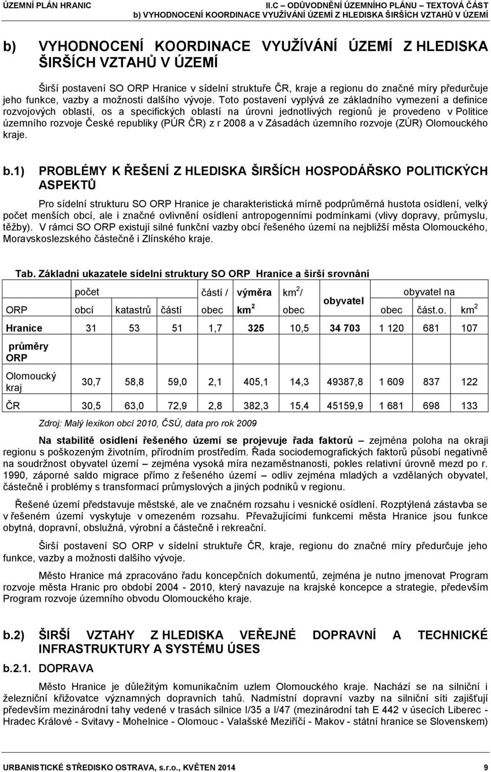 Toto postavení vyplývá ze základního vymezení a definice rozvojových oblastí, os a specifických oblastí na úrovni jednotlivých regionů je provedeno v Politice územního rozvoje České republiky (PÚR