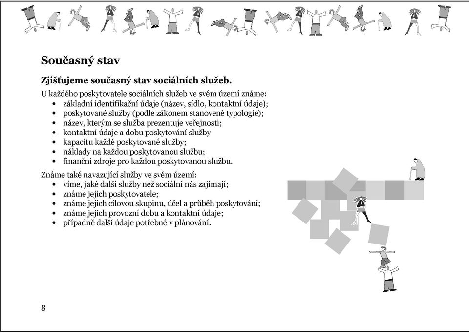 typologie); název, kterým se služba prezentuje veřejnosti; kontaktní údaje a dobu poskytování služby kapacitu každé poskytované služby; náklady na každou poskytovanou službu;