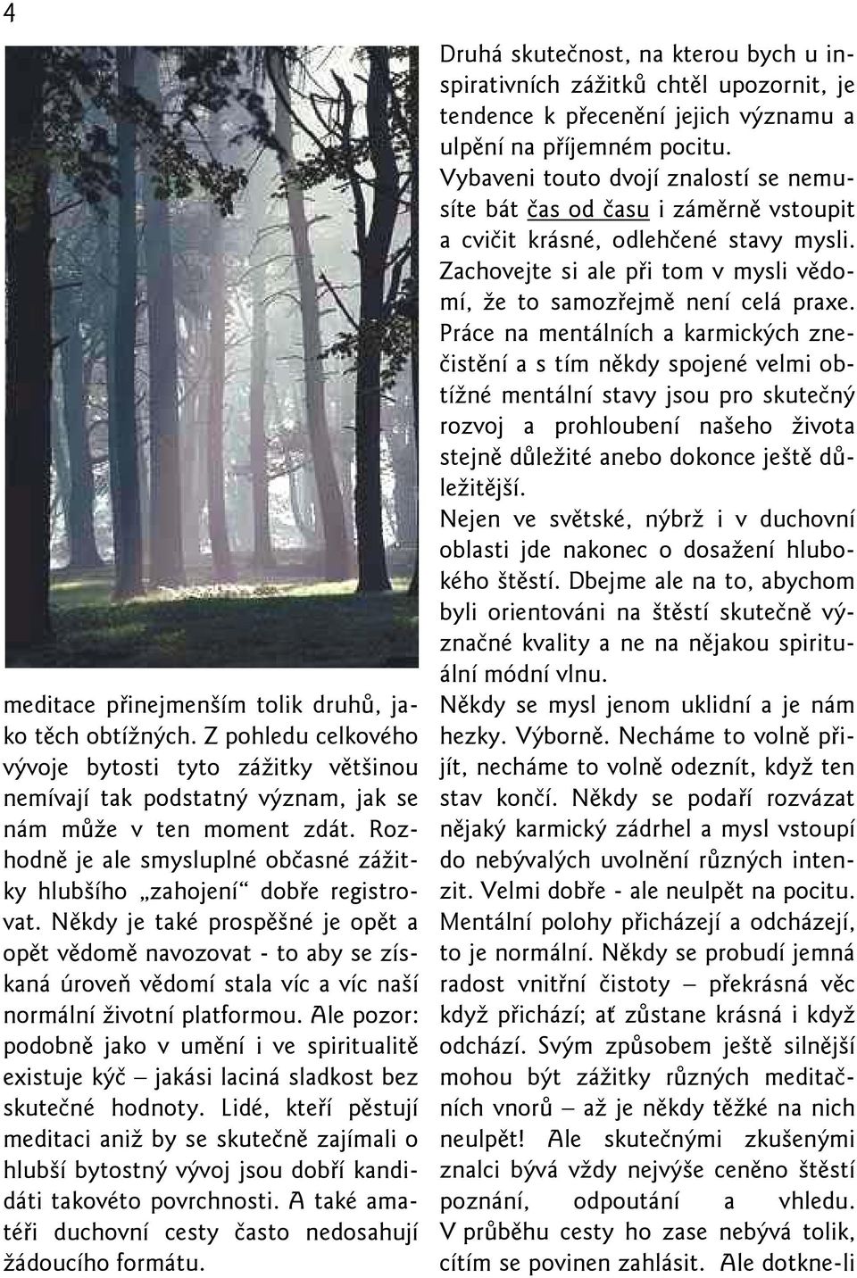 Někdy je také prospěšné je opět a opět vědomě navozovat - to aby se získaná úroveň vědomí stala víc a víc naší normální životní platformou.