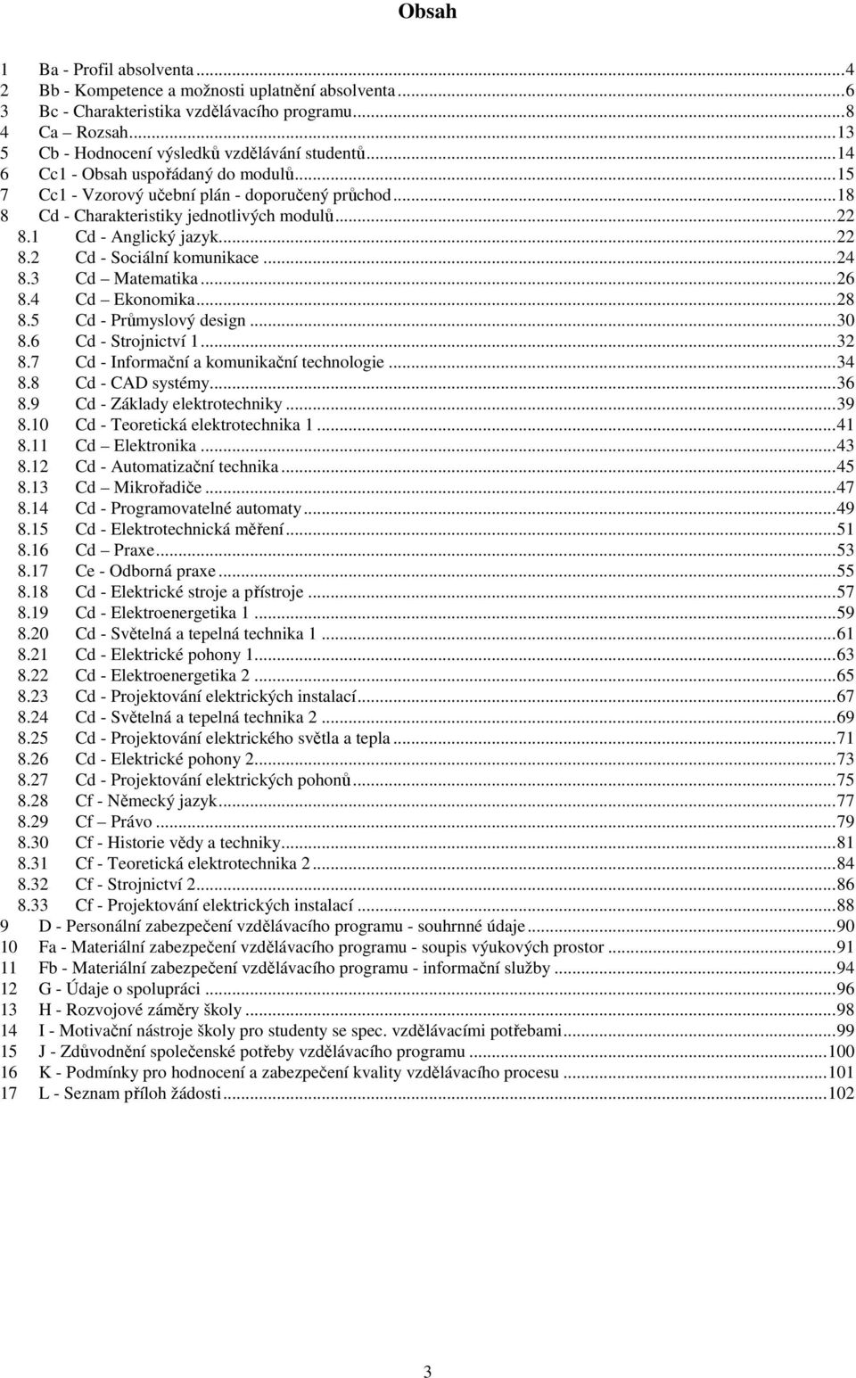 .. 22 8.1 Cd - Anglický jazyk... 22 8.2 Cd - Sociální komunikace... 24 8.3 Cd Matematika... 26 8.4 Cd Ekonomika... 28 8.5 Cd - Průmyslový design... 30 8.6 Cd - Strojnictví 1... 32 8.