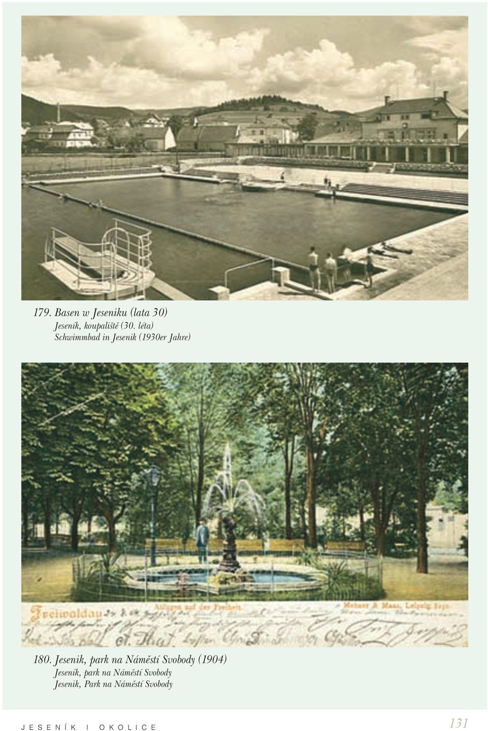 Jesenik, park na Náměstí Svobody (1904) Jeseník, park na