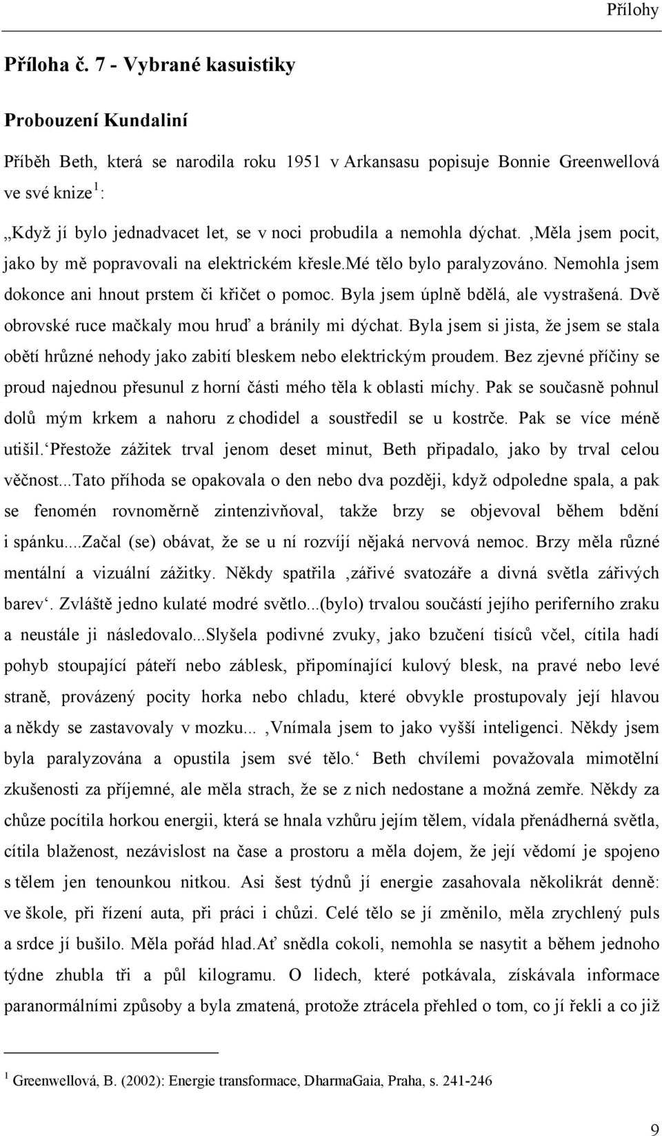 nemohla dýchat. Měla jsem pocit, jako by mě popravovali na elektrickém křesle.mé tělo bylo paralyzováno. Nemohla jsem dokonce ani hnout prstem či křičet o pomoc. Byla jsem úplně bdělá, ale vystrašená.